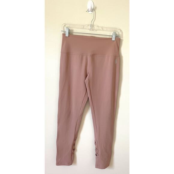 Free People Movement High Rise Ruched Braided Leggings Mauve Pink Size Medium - Picture 2 of 7